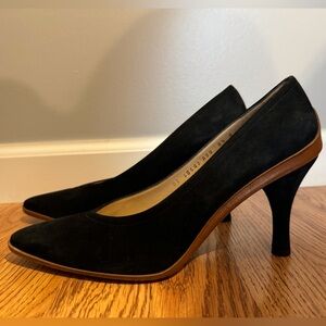 Salvatore Ferragamo Black Suede Heels